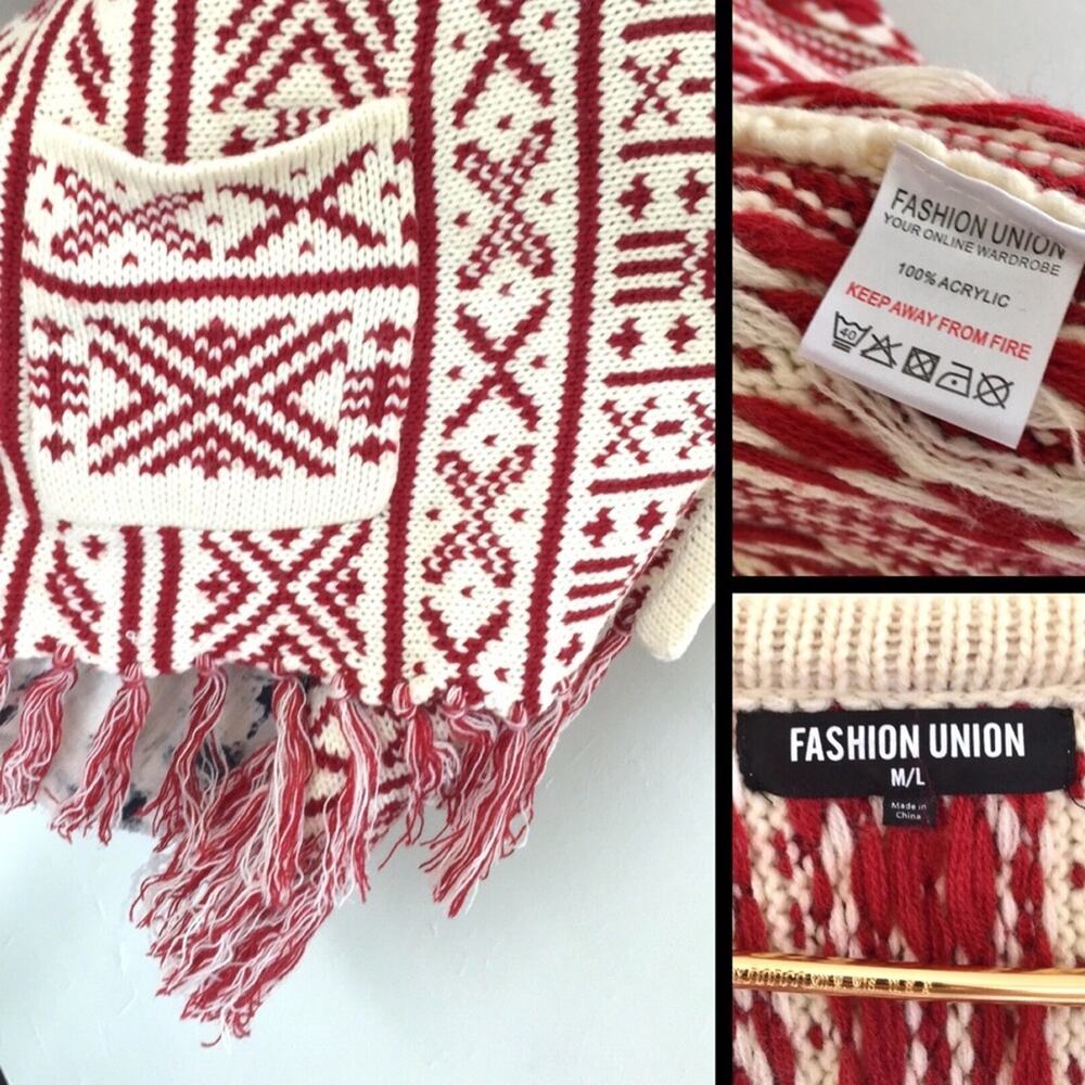 ASOS Fashion Union chunky knit fringed cardigan M - MED - MEDIUM - Picture 3 of 7
